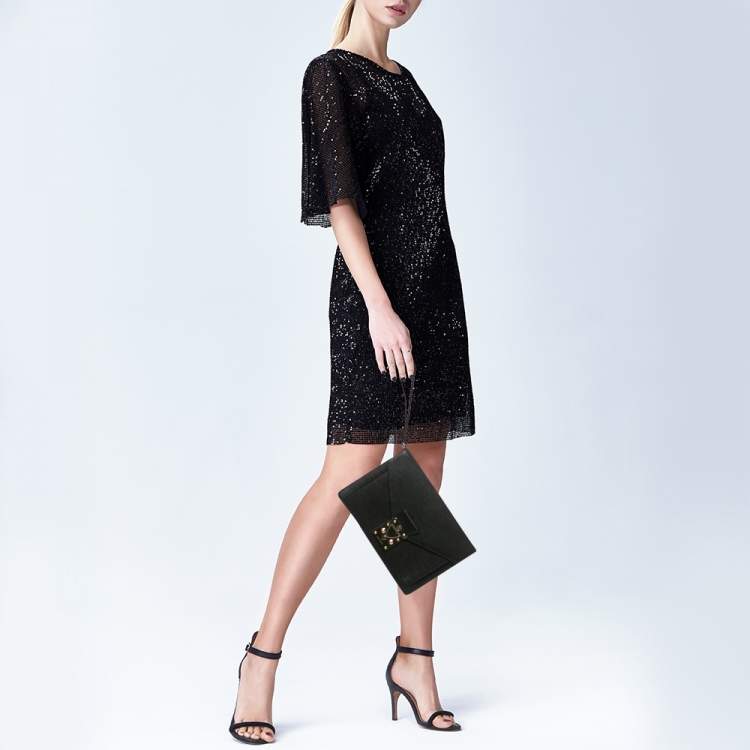 Pre Owned Louis Vuitton Black Epi Leather Sellier Dragonne Clutch