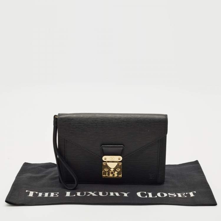 Pre Owned Louis Vuitton Black Epi Leather Sellier Dragonne Clutch