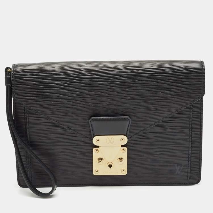 Pre Owned Louis Vuitton Black Epi Leather Sellier Dragonne Clutch