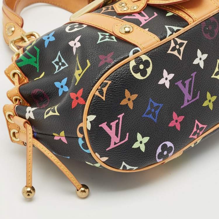 Pre Owned Louis Vuitton Black Multicolor Monogram Canvas Theda GM Bag
