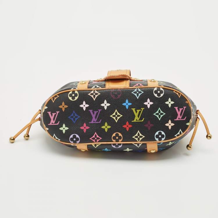 Pre Owned Louis Vuitton Black Multicolor Monogram Canvas Theda GM Bag