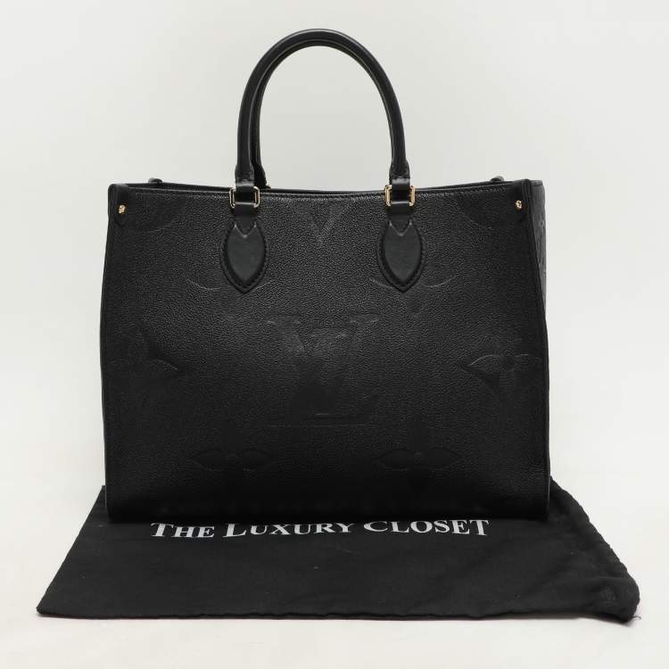 Pre Owned Louis Vuitton Black Monogram Empriente Leather Giant Onthego MM Bag