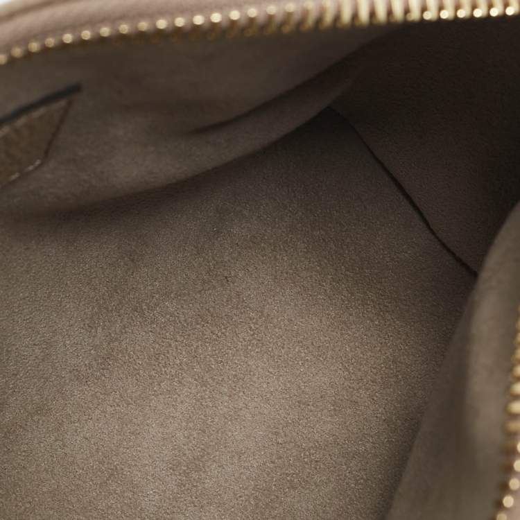 Pre Owned Louis Vuitton Tourterelle Gray/Cream Monogram Empreinte Leather Nano Speedy Bag