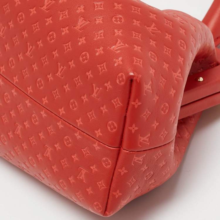 Pre Owned Louis Vuitton Red Nanogram Leather Clutch