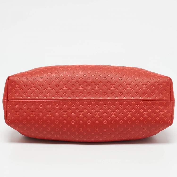 Pre Owned Louis Vuitton Red Nanogram Leather Clutch