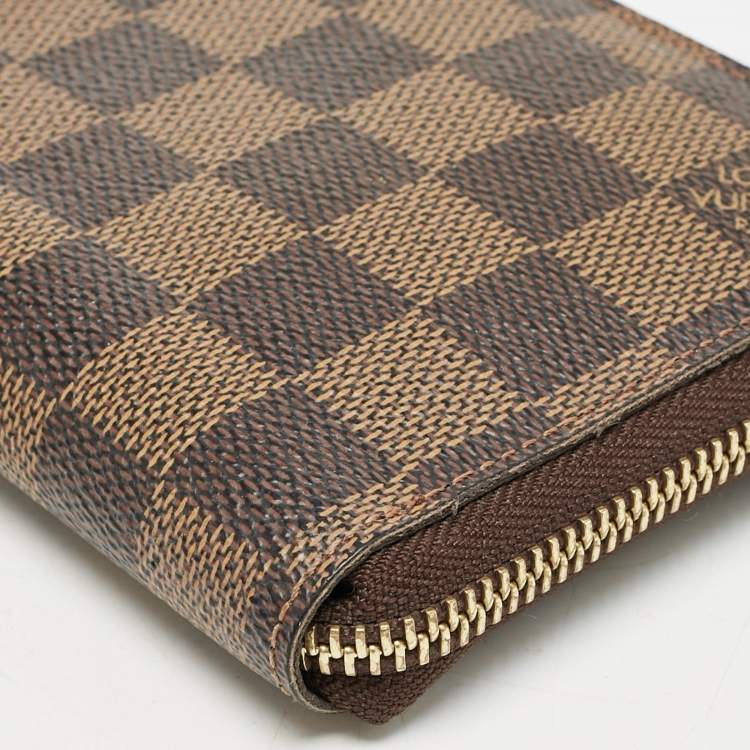 Pre Owned Louis Vuitton Damier Ebene Canvas Zippy Compact Wallet