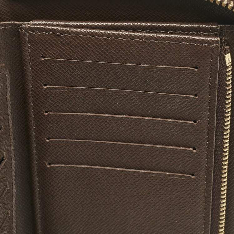 Pre Owned Louis Vuitton Damier Ebene Canvas Zippy Compact Wallet
