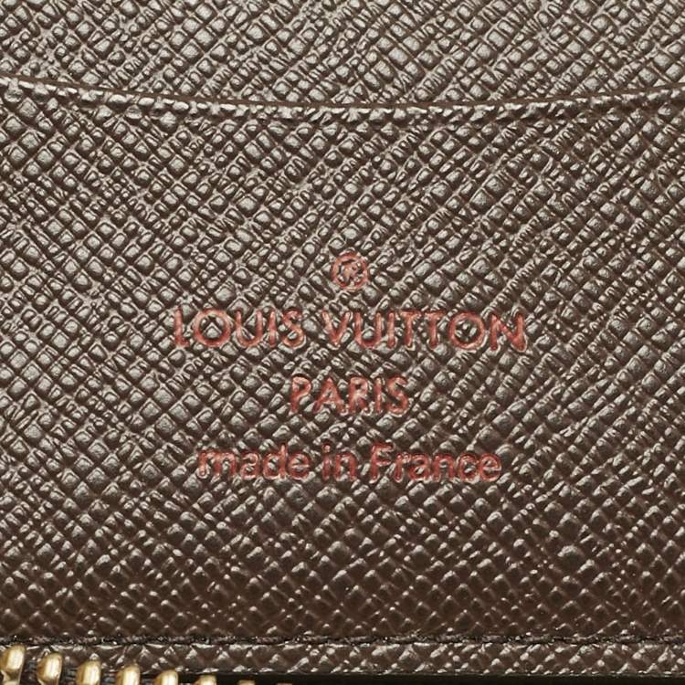 Pre Owned Louis Vuitton Damier Ebene Canvas Zippy Compact Wallet