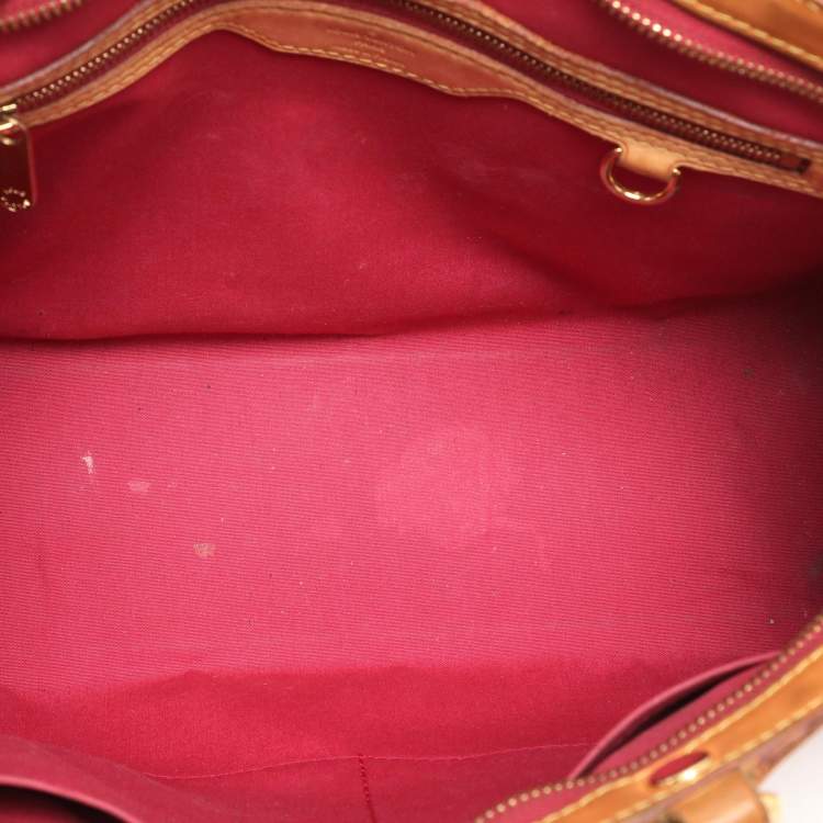 Pre Owned Louis Vuitton Rose Pop Monogram Vernis Brea MM Bag