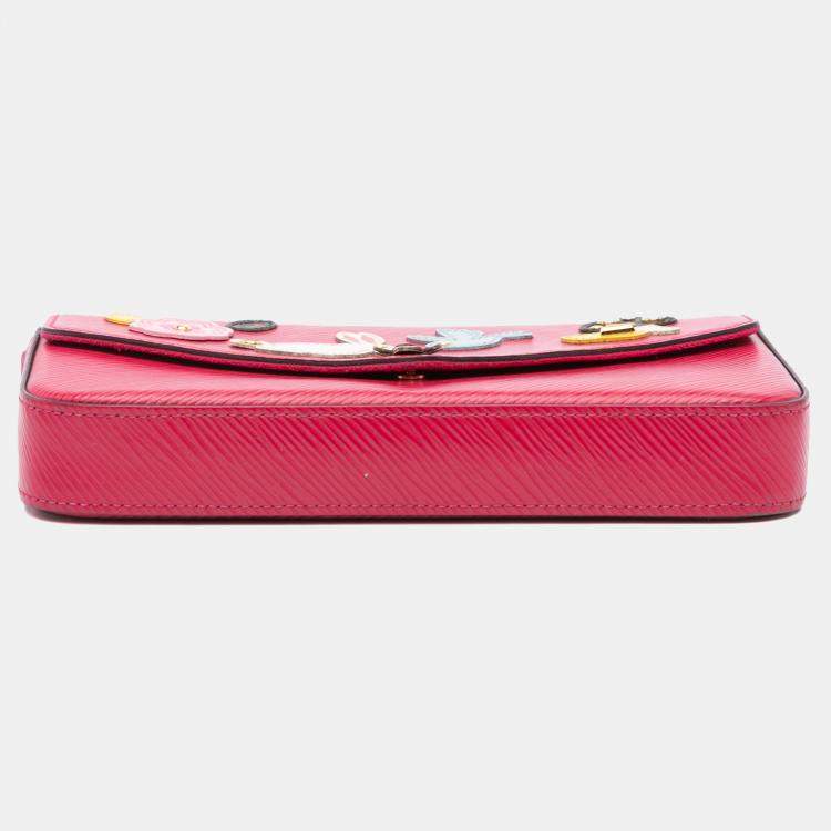 Pre Owned Louis Vuitton Pink Epi Pochette Felicie Patchwork