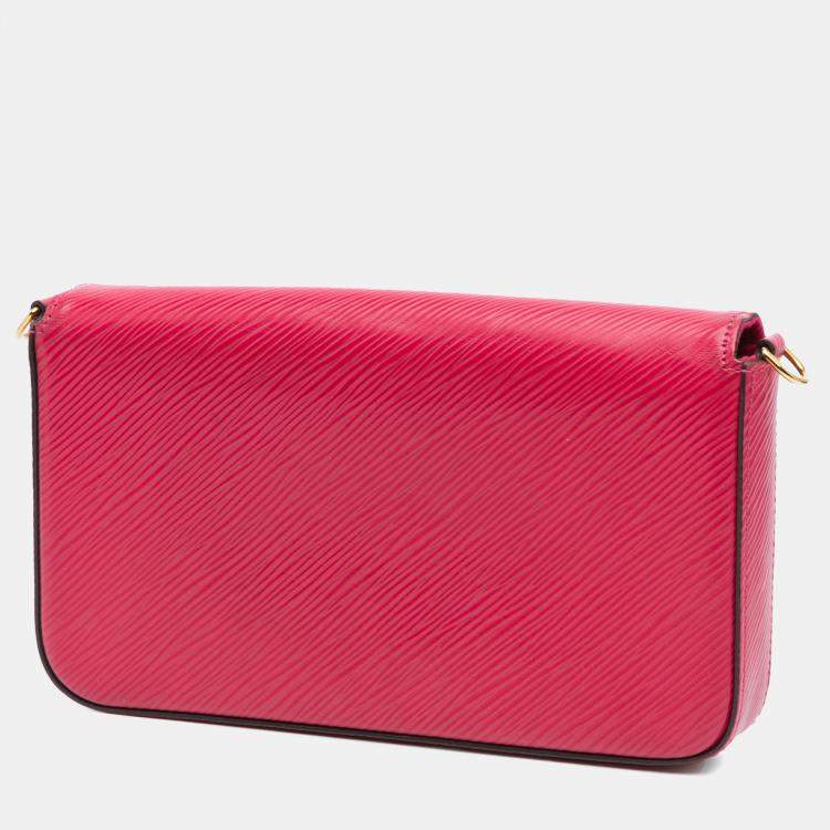 Pre Owned Louis Vuitton Pink Epi Pochette Felicie Patchwork