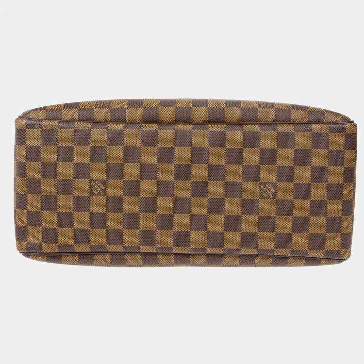 Pre Owned Louis Vuitton Brown Damier Ebene Canvas Deauville Bowling Vanity Shoulder Bag