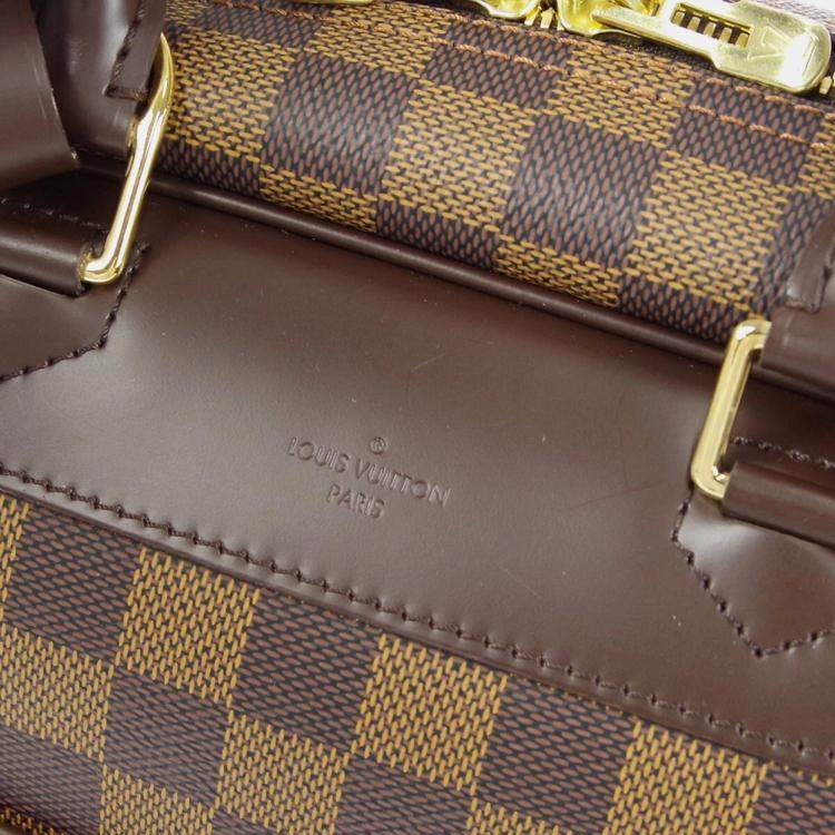 Pre Owned Louis Vuitton Brown Damier Ebene Canvas Deauville Bowling Vanity Shoulder Bag