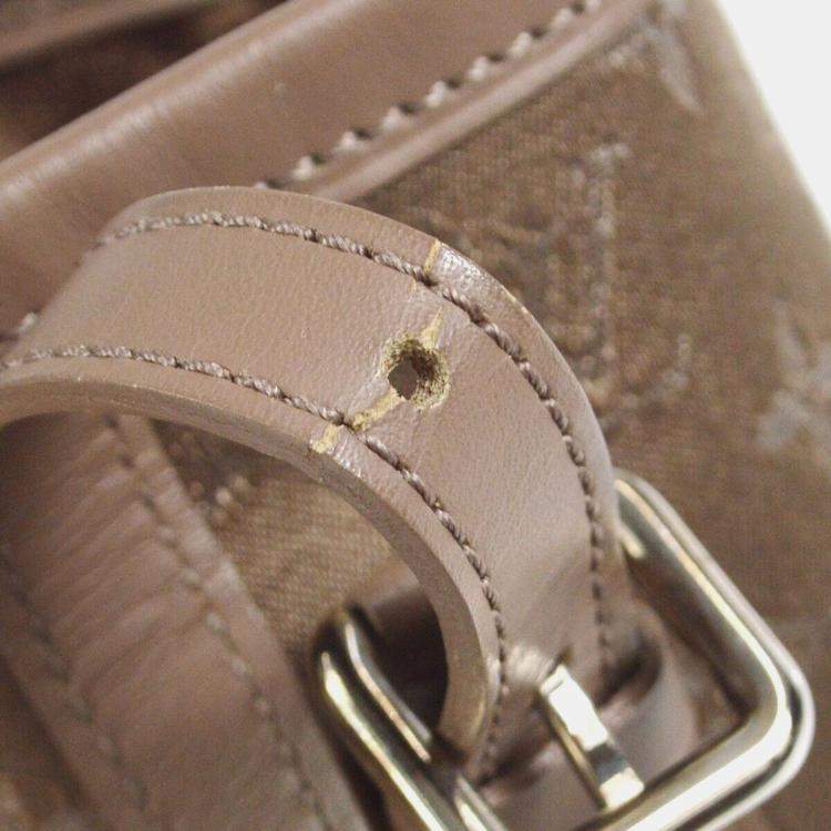 Pre Owned Louis Vuitton Gray Monogram Satin Little Bucket Handbag