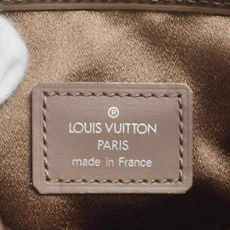 Pre Owned Louis Vuitton Gray Monogram Satin Little Bucket Handbag