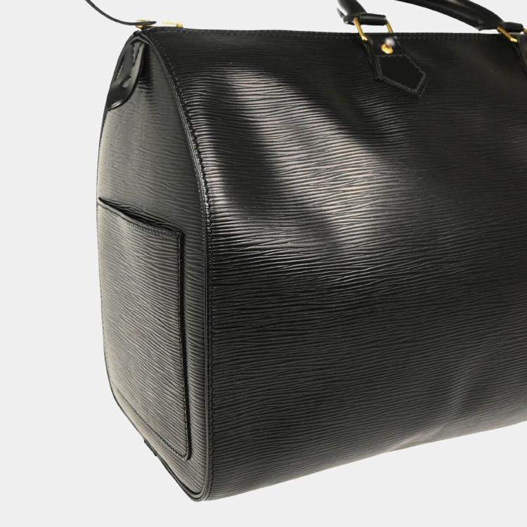Pre Owned Louis Vuitton Noir Epi Leather Speedy 40 Duffle Handbag