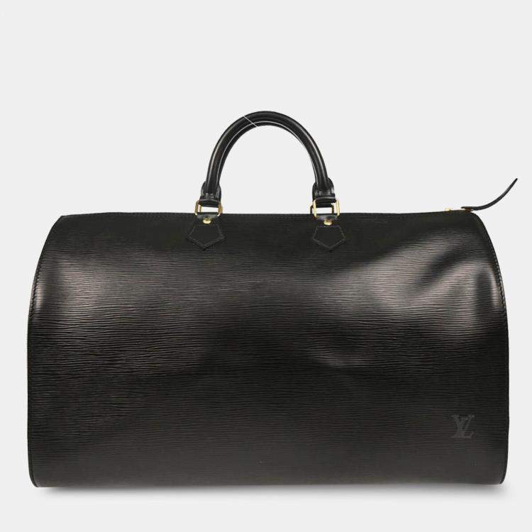 Pre Owned Louis Vuitton Noir Epi Leather Speedy 40 Duffle Handbag
