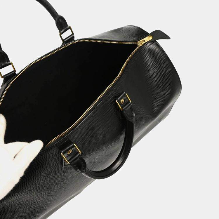 Pre Owned Louis Vuitton Noir Epi Leather Speedy 40 Duffle Handbag
