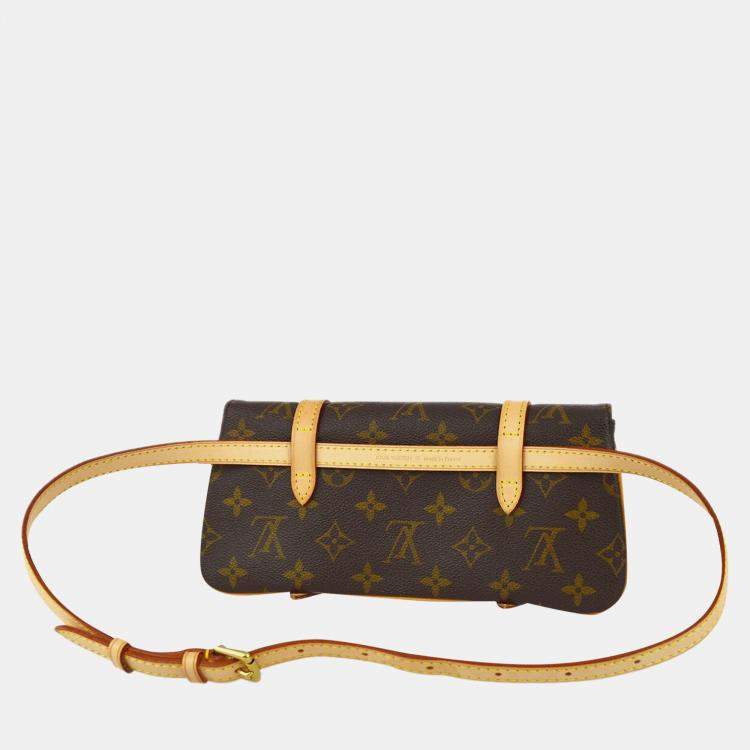 Pre Owned Louis Vuitton Brown Monogram Canvas Pochette Marelle Bum Bag