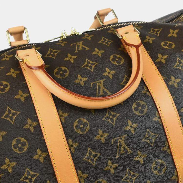 Pre Owned Louis Vuitton Brown Monogram Canvas Keepall 60 Duffle Bag