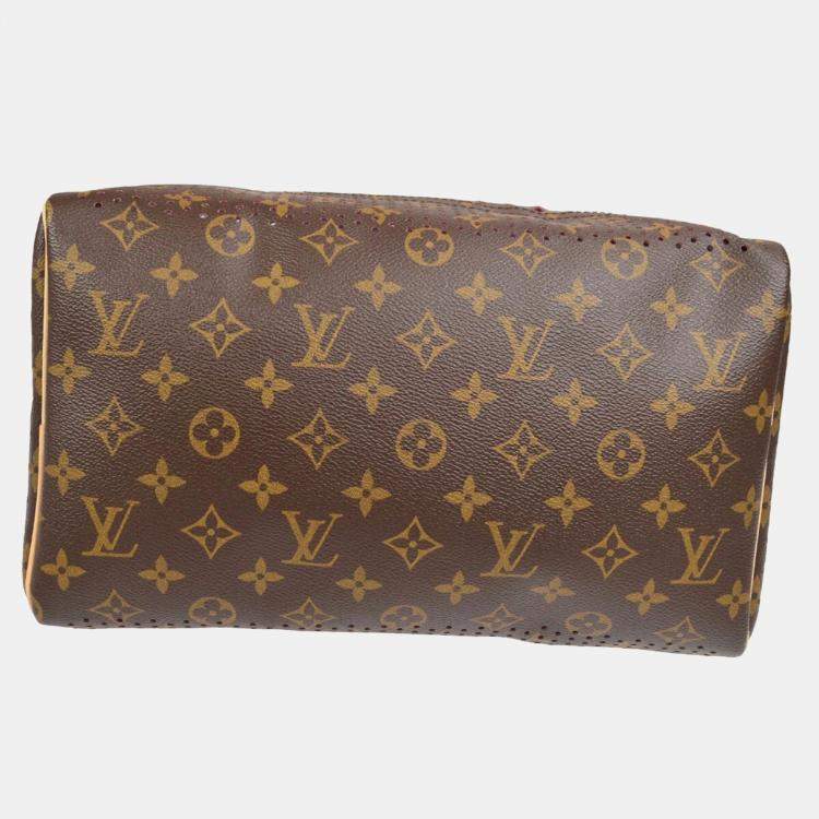 Pre Owned Louis Vuitton Fuchsia Monogram Perfo Speedy 30 Handbag