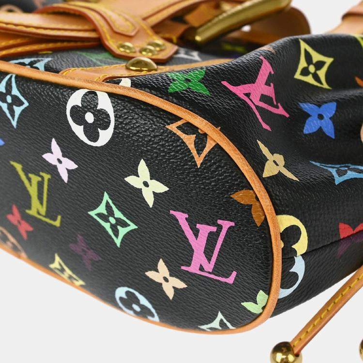 Pre Owned Louis Vuitton Black Monogram Multicolor Theda PM Handbag