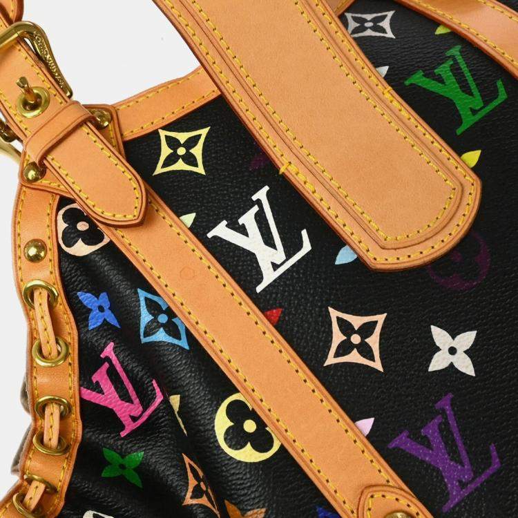 Pre Owned Louis Vuitton Black Monogram Multicolor Theda PM Handbag