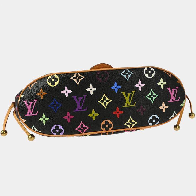Pre Owned Louis Vuitton Black Monogram Multicolor Theda PM Handbag