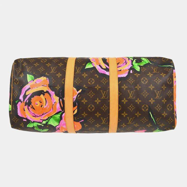 Pre Owned Louis Vuitton Monogram Rose Keepall 50 Duffle Bag