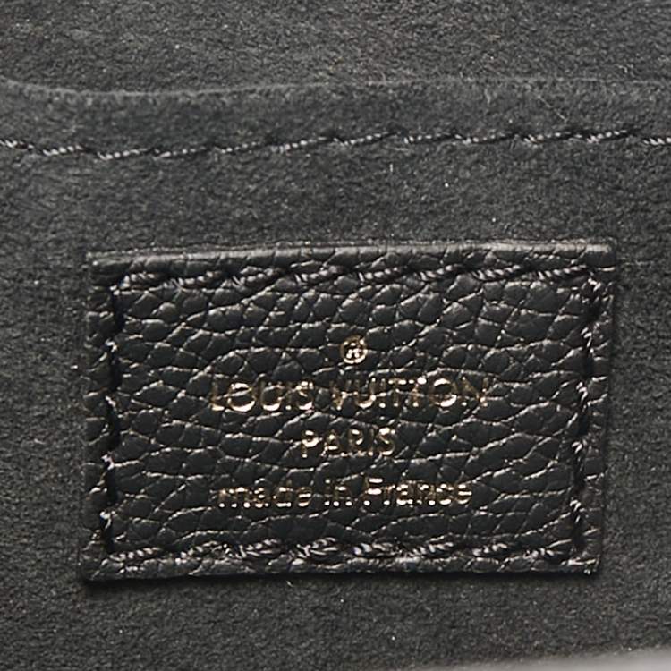 Pre Owned Louis Vuitton Black/Beige Monogram Empreinte Leather Petit Sac Plat Bag