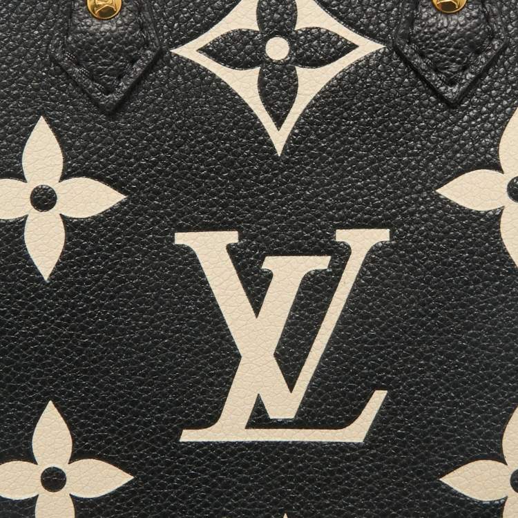 Pre Owned Louis Vuitton Black/Beige Monogram Empreinte Leather Petit Sac Plat Bag