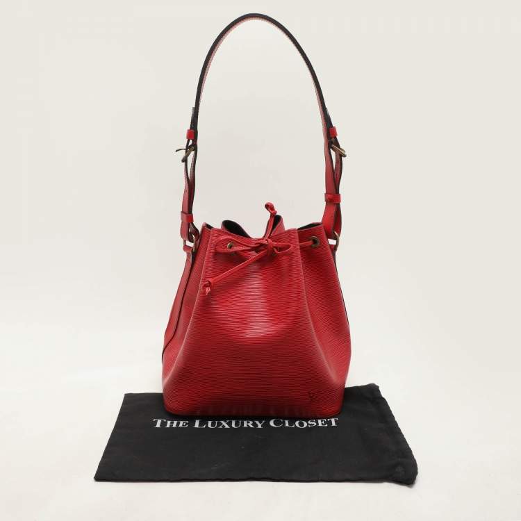 Pre Owned Louis Vuitton Red Epi Leather Petit Noe Bag