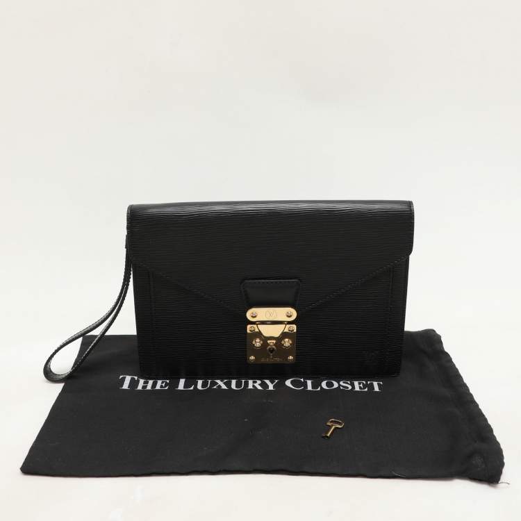 Pre Owned Louis Vuitton Black Epi Leather Sellier Dragonne Clutch