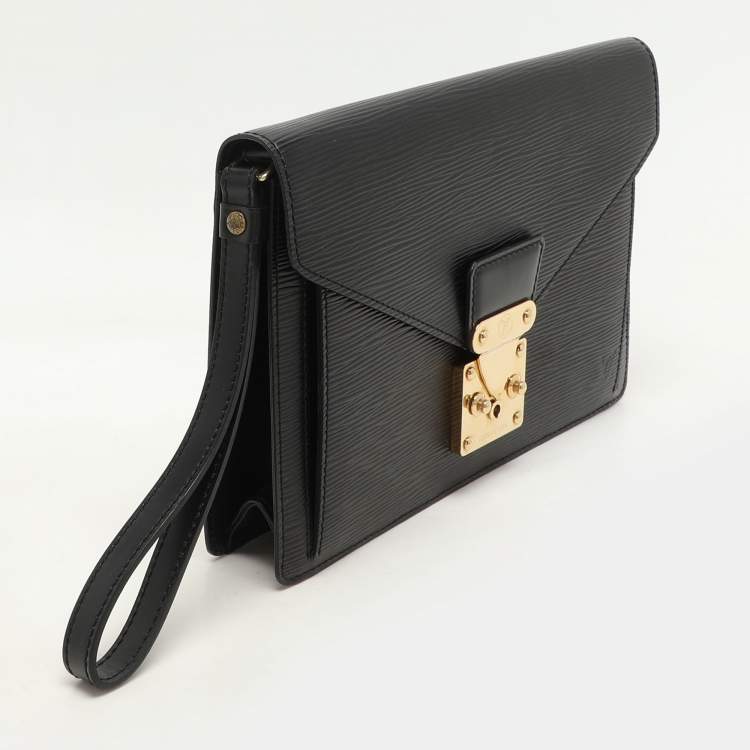 Pre Owned Louis Vuitton Black Epi Leather Sellier Dragonne Clutch