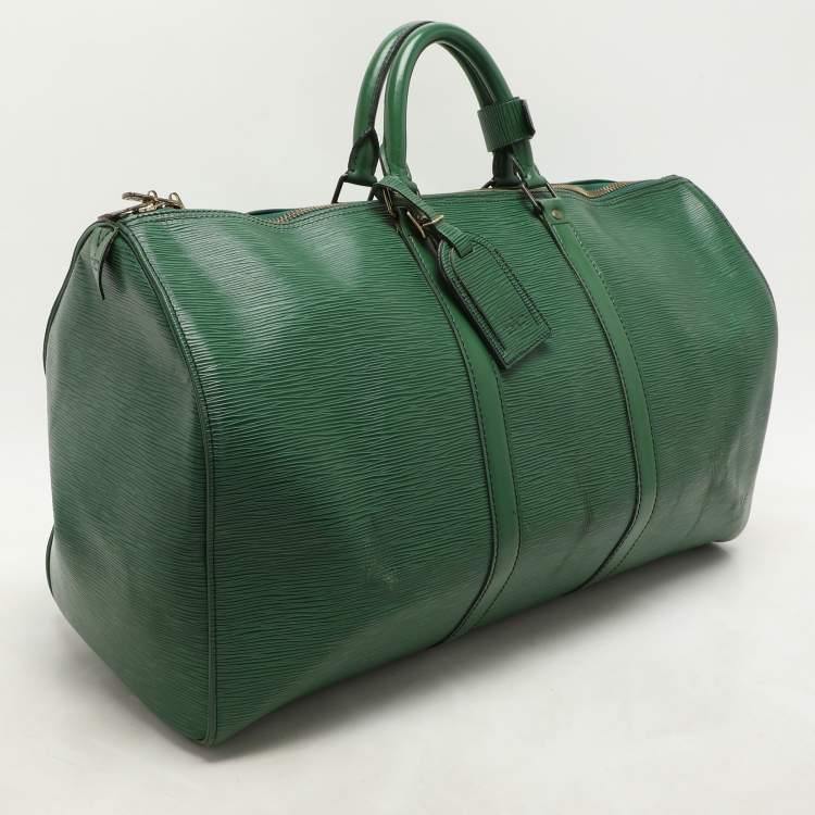 Pre Owned Louis Vuitton Green Epi Leather Keepall 50 Bag