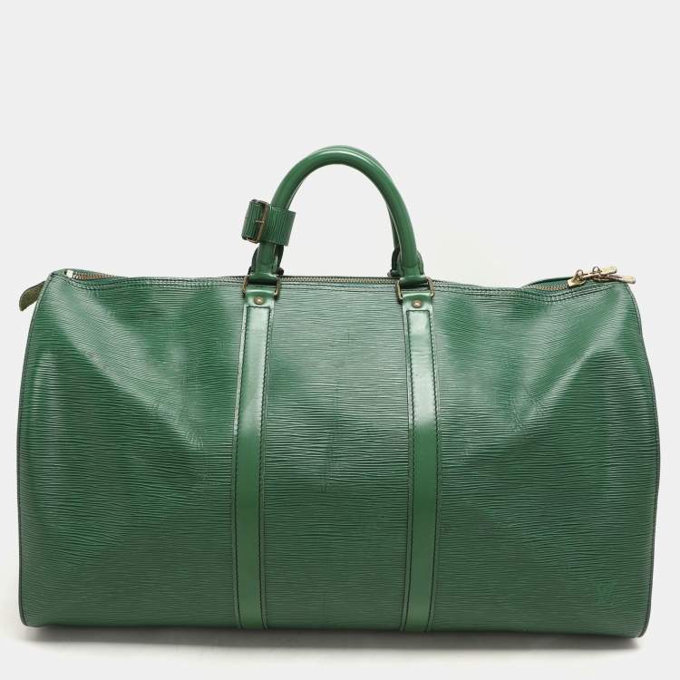 Pre Owned Louis Vuitton Green Epi Leather Keepall 50 Bag