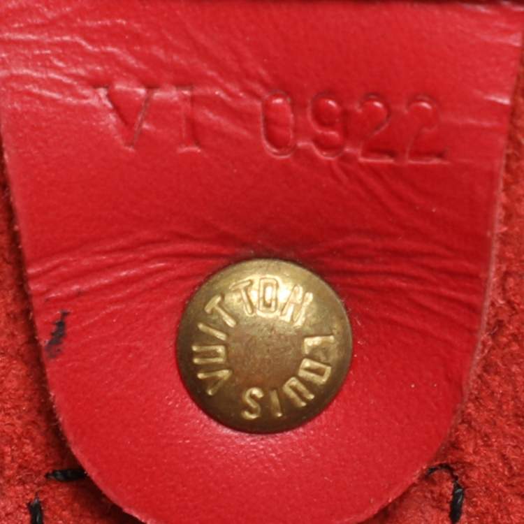 Pre Owned Louis Vuitton Red Epi Leather Keepall 50 Bag