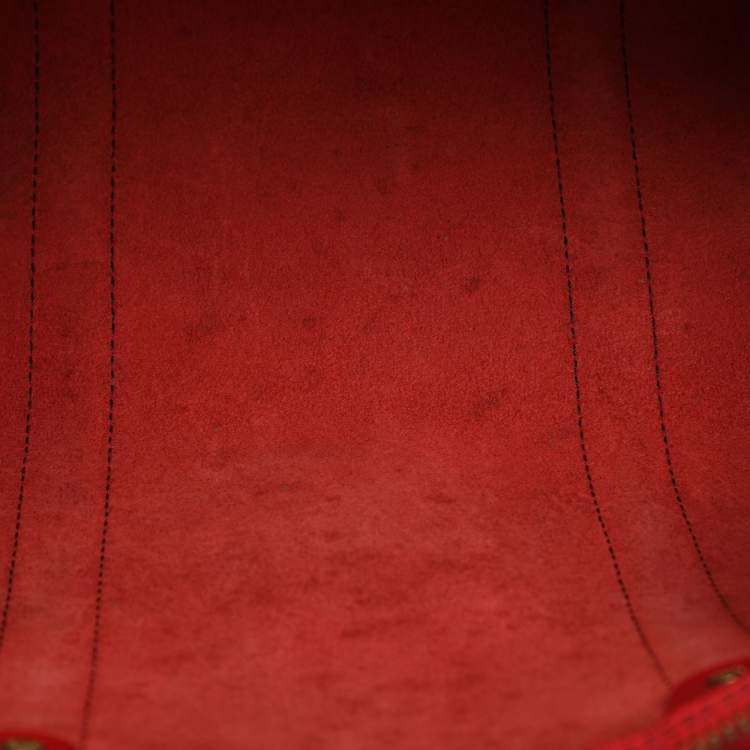 Pre Owned Louis Vuitton Red Epi Leather Keepall 50 Bag