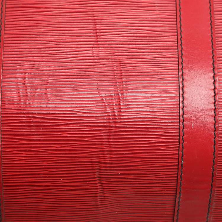 Pre Owned Louis Vuitton Red Epi Leather Keepall 50 Bag