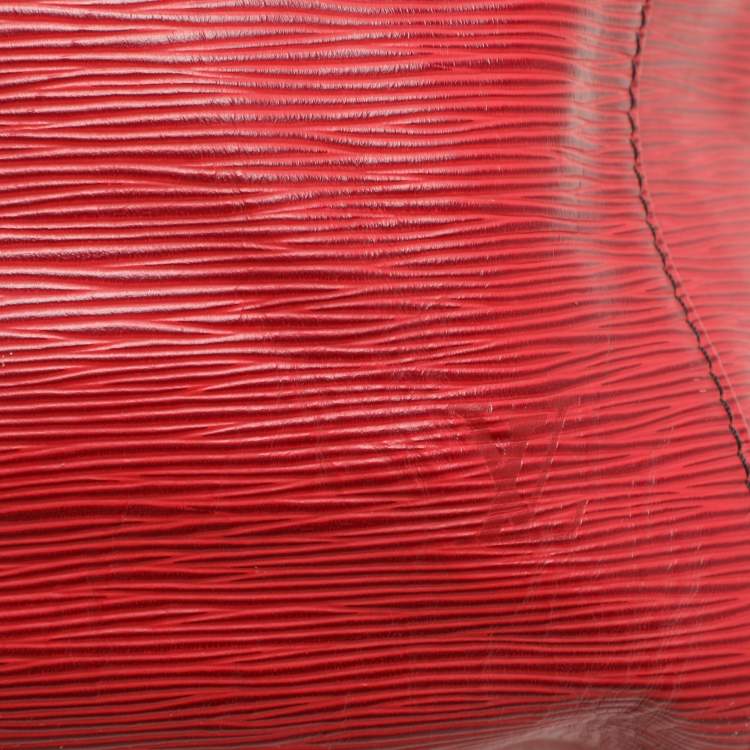 Pre Owned Louis Vuitton Red Epi Leather Keepall 50 Bag