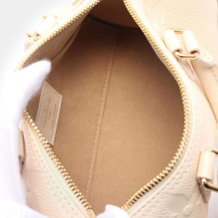 Pre Owned Louis Vuitton Creme Monogram Empreinte Papillon BB Shoulder Bag 