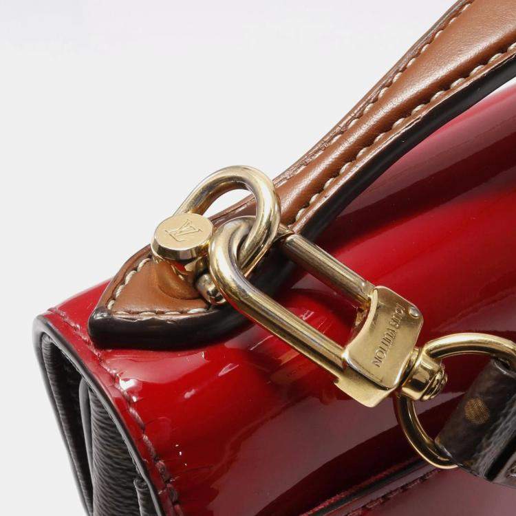 Pre Owned Louis Vuitton Patent Calfskin Monogram Cherrywood BB Scarlet Crossbody Bag