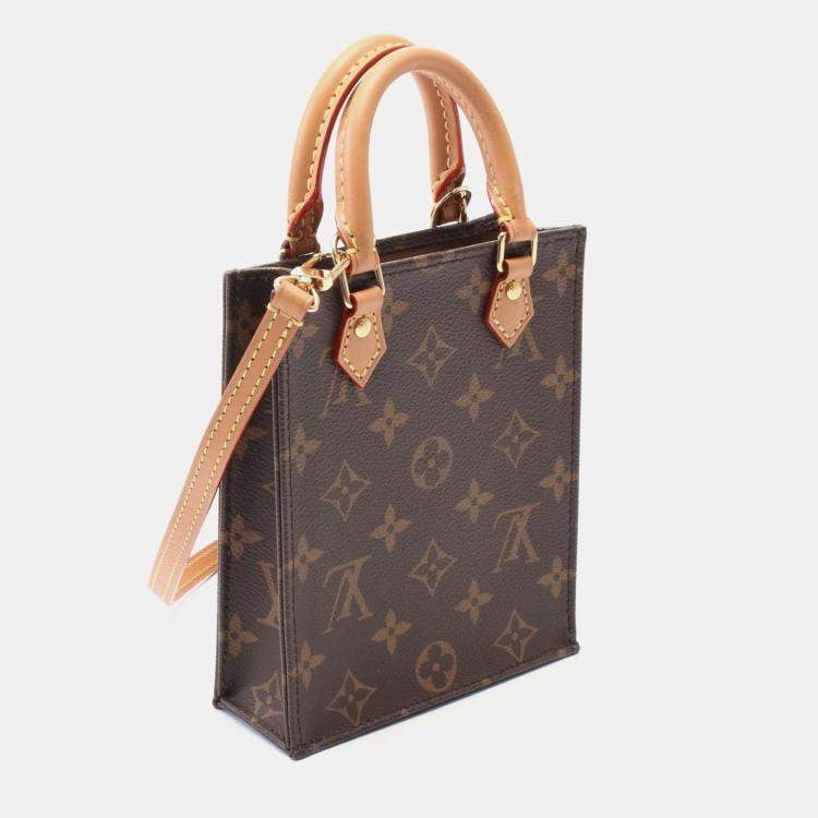 Pre Owned Louis Vuitton Brown Monogram Petit Sac Plat Tote Bag