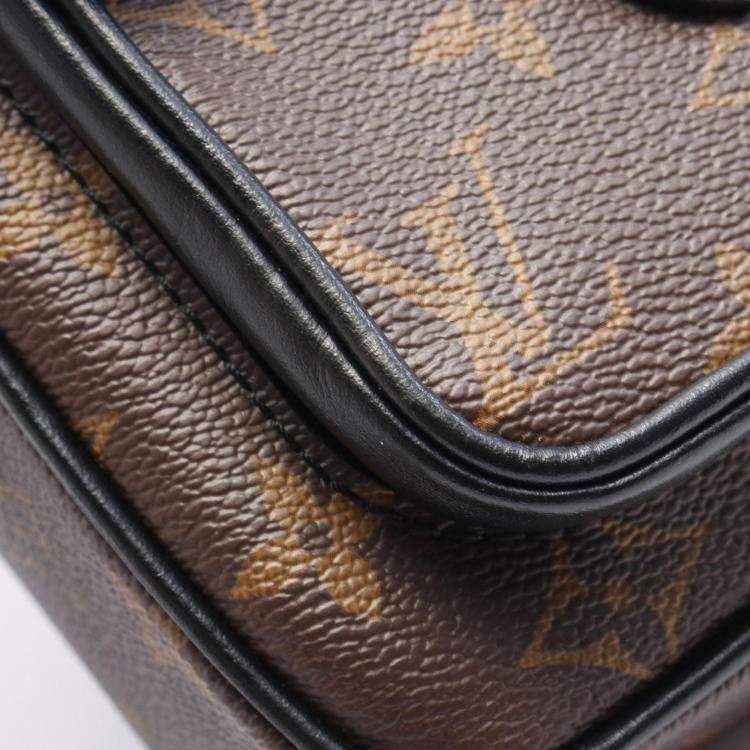 Pre Owned Louis Vuitton Brown Monogram Macassar Canvas Christopher Wearable Wallet Shoulder Bag