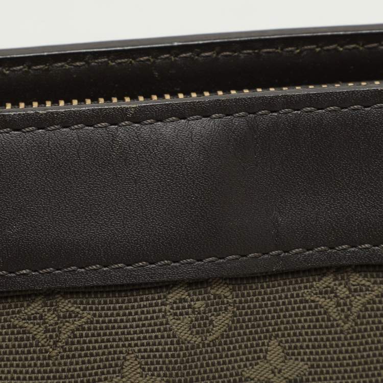 Pre Owned Louis Vuitton Khaki Green Monogram Mini Lin Lucille PM Bag