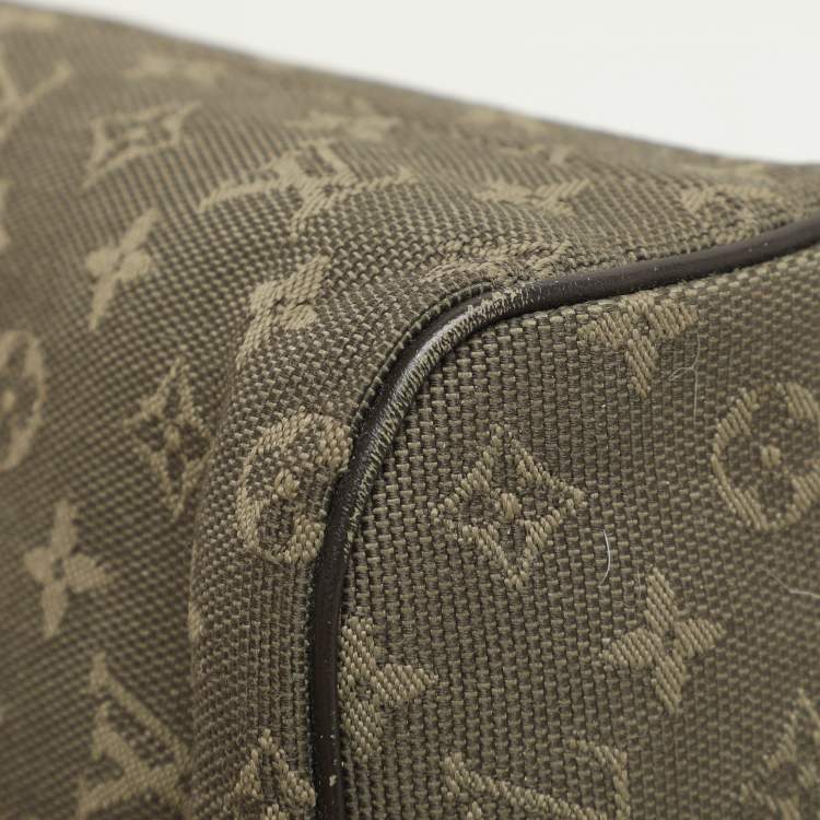 Pre Owned Louis Vuitton Khaki Green Monogram Mini Lin Lucille PM Bag