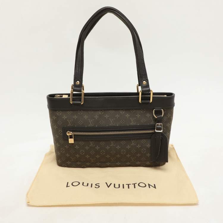 Pre Owned Louis Vuitton Khaki Green Monogram Mini Lin Lucille PM Bag