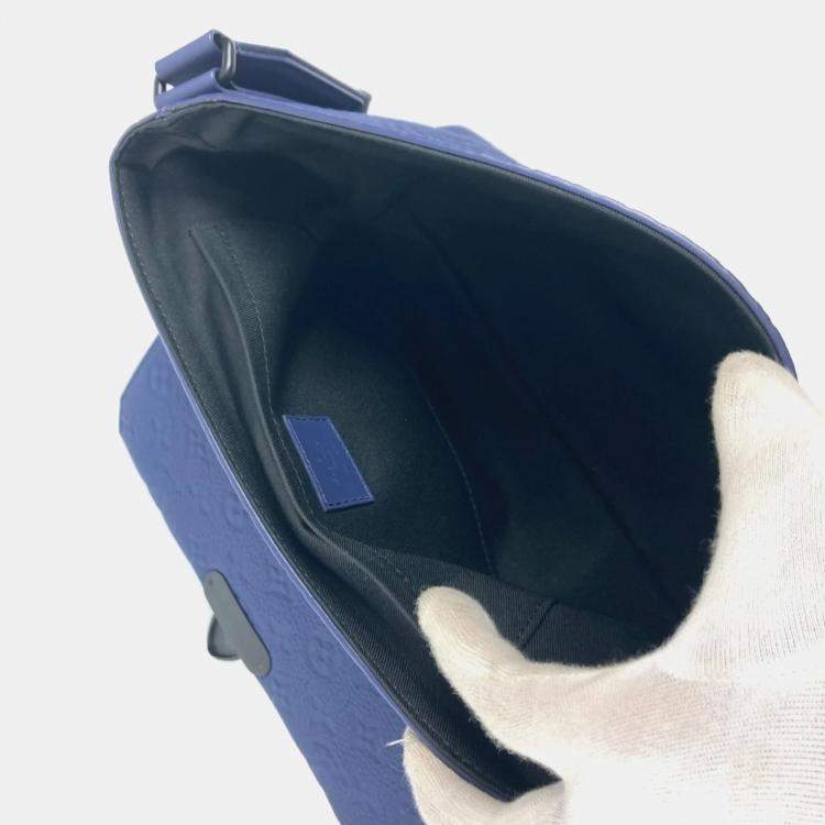 Pre Owned Louis Vuitton Blue Taurillon Leather Monogram S-Cape Messenger Bag