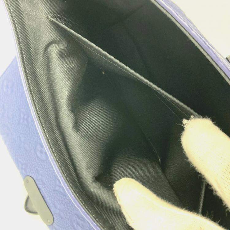 Pre Owned Louis Vuitton Blue Taurillon Leather Monogram S-Cape Messenger Bag