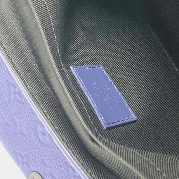 Pre Owned Louis Vuitton Blue Taurillon Leather Monogram S-Cape Messenger Bag